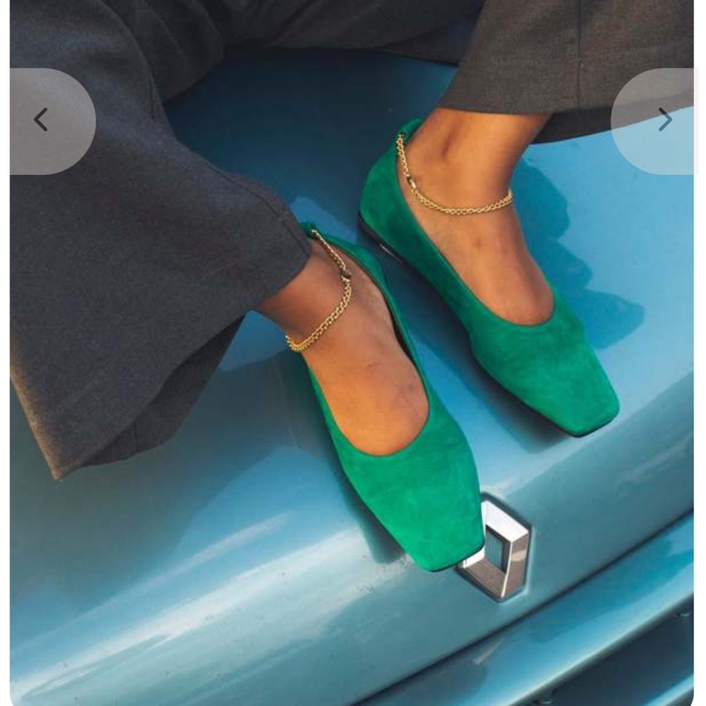 Maria Luca camoscio amalfi green suede ballet flats